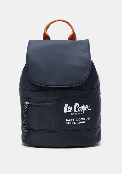 Lee Cooper Logo Print Backpack with Adjustable Shoulder Straps