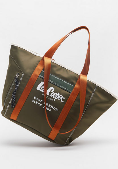 Lee Cooper Logo Print Tote Bag with Shoulder Straps