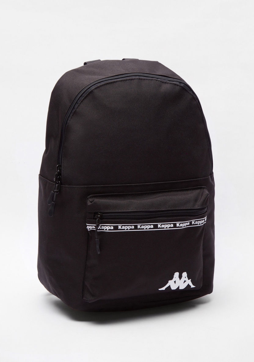 Kappa Logo Detail Backpack with Adjustable Shoulder Straps-Women%27s Backpacks-image-2