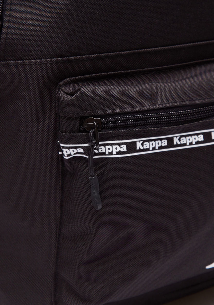 Kappa Logo Detail Backpack with Adjustable Shoulder Straps-Women%27s Backpacks-image-3