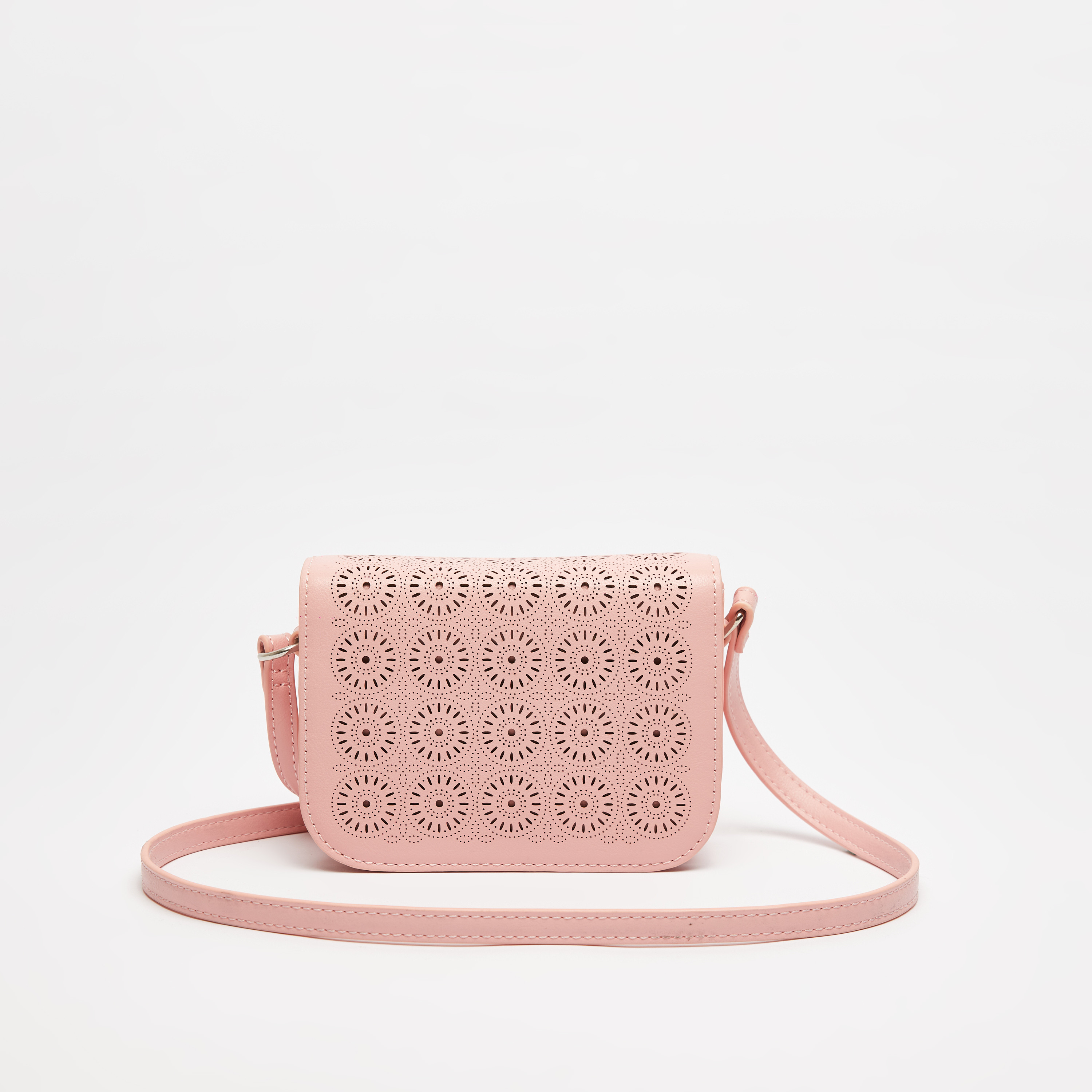 شنطة يد بتصاميم مفرغة وإغلاق مغناطيسي وحزام قابل للتعديل من ليتل ميسي-girls-accessories-bags-image-1