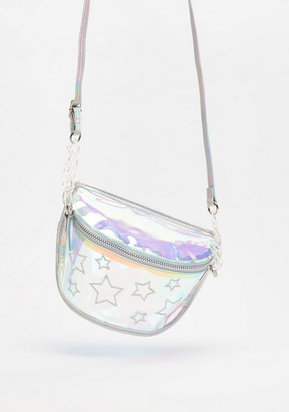 Little Missy Embroidered Crossbody Bag with Adjustable Strap and Zip Closure