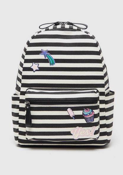 Missy Striped Backpack with Adjustable Shoulder Straps
