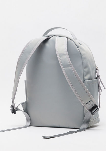 Missy Solid Zipper Backpack with Adjustable Shoulder Straps