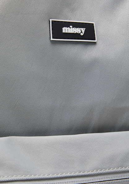 Missy Solid Zipper Backpack with Adjustable Shoulder Straps
