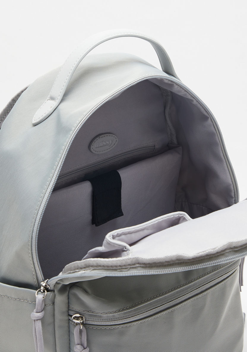 Missy Solid Zipper Backpack with Adjustable Shoulder Straps-Women%27s Backpacks-image-4