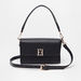 ELLE Textured Satchel Bag with Detachable Strap and Magnetic Closure-Women%27s Handbags-thumbnailMobile-0
