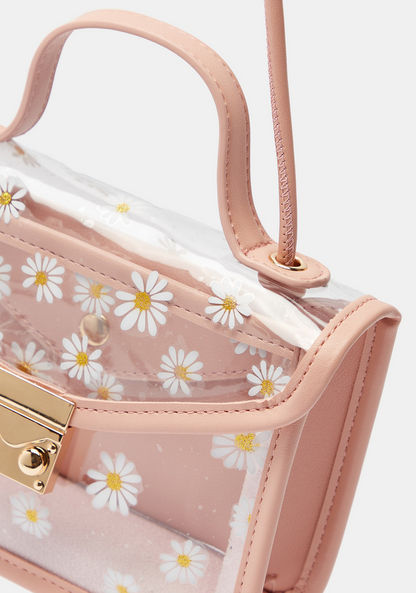 Missy Floral Print Satchel Bag with Shoulder Strap and Wallet