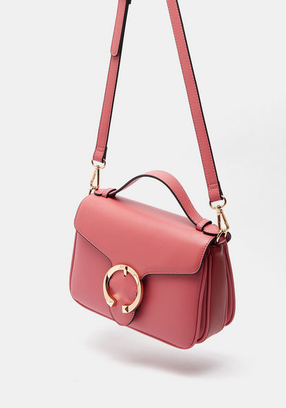 Celeste Buckle Detail Satchel Bag with Detachable Strap