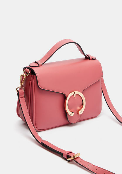 Celeste Buckle Detail Satchel Bag with Detachable Strap