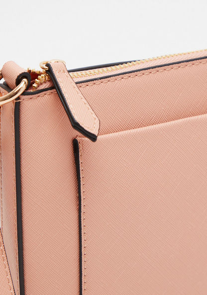 Celeste Textured Crossbody Bag with Detachable Strap and Zip Closure