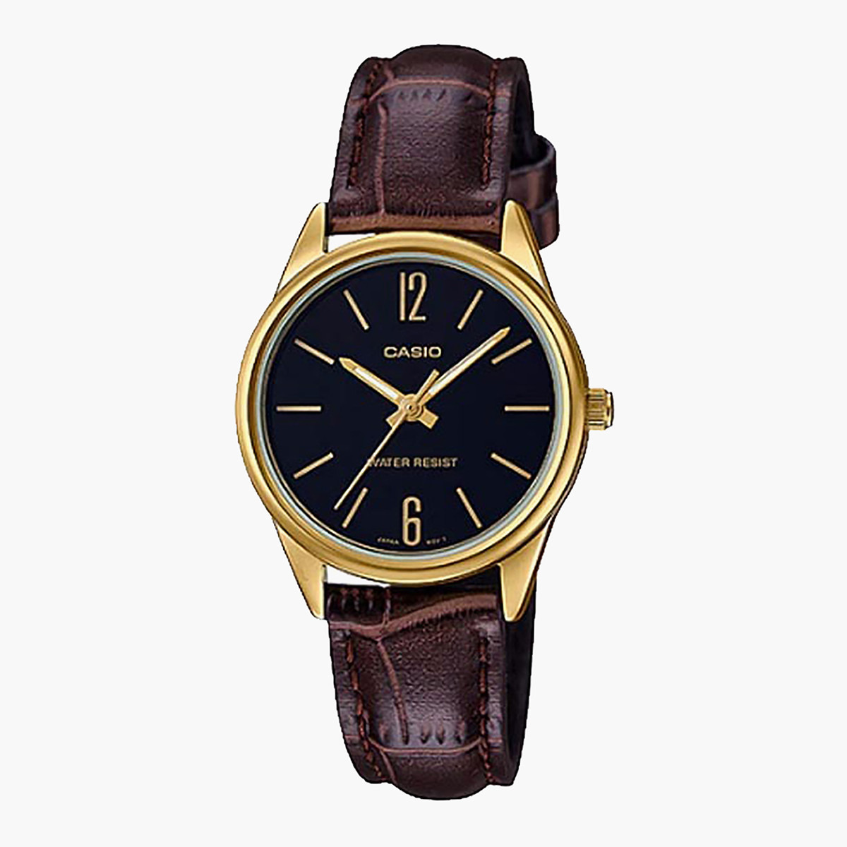 LTP-V005GL-1BUDF- راقب حزام جلد تناظرية بنى للنساء كاسيو-women-watchesandjewellery-watches-image-1