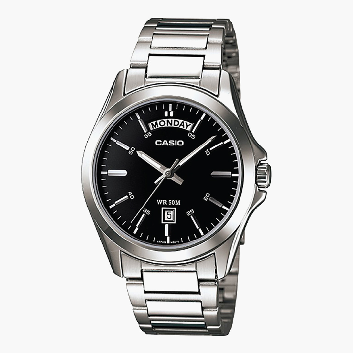 Casio Men Silver Analog Stainless Steel Strap Watch - MTP-1370D-1A1VDF-men-watchesandjewellery-watches-image-1