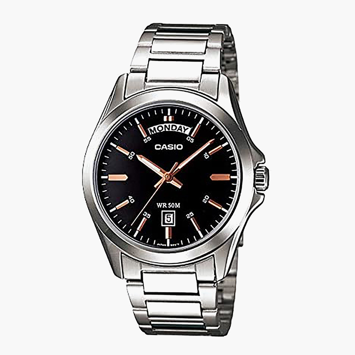 Casio Men Silver Analog Stainless Steel Strap Watch - MTP-1370D-1A2VDF-men-watchesandjewellery-watches-image-1