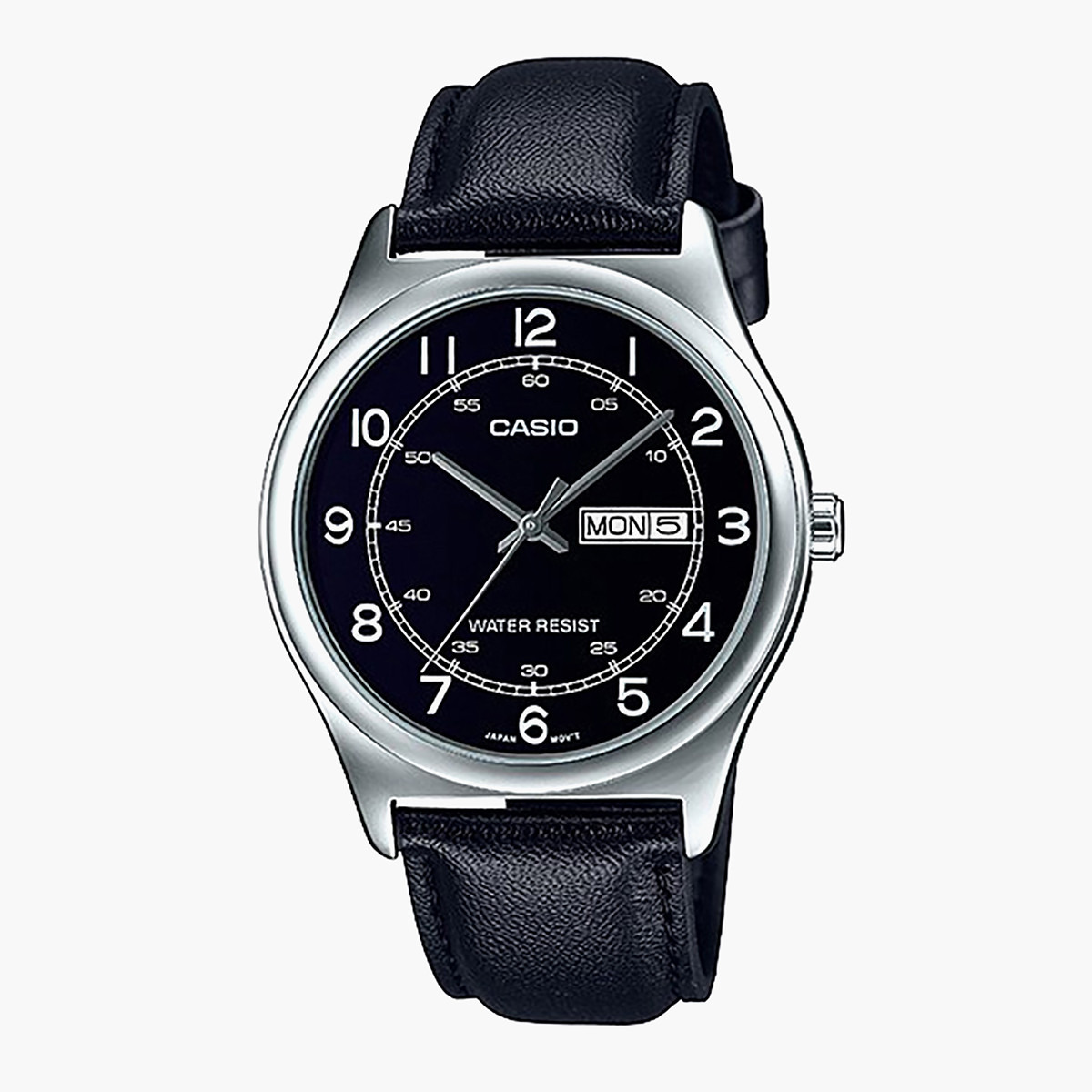 MTP-V006L-1B2UDF- راقب حزام جلد تناظرية أسود ملك الرجال كاسيو-men-watchesandjewellery-watches-image-1