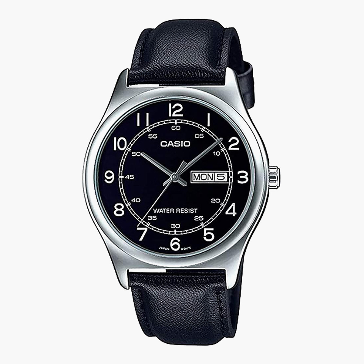 MTP-V006L-1B2UDF- راقب حزام جلد تناظرية أسود ملك الرجال كاسيو-men-watchesandjewellery-watches-image-2