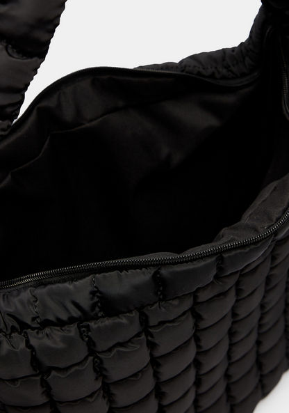 Haadana Quilted Shoulder Bag with Grab Handle and Zip Closure