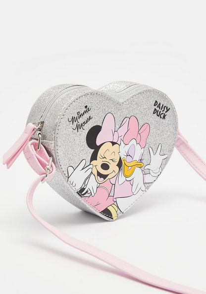 Minnie and Daisy Print Heart Shaped Crossbody Bag