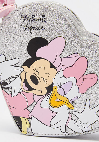 Minnie and Daisy Print Heart Shaped Crossbody Bag