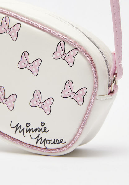 Disney Minnie Mouse Print Crossbody Bag with Zip Closure