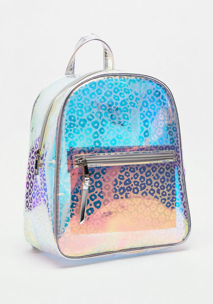 Missy Iridescent Animal Print Backpack with Adjustable Straps and Zip Closure-Women%27s Backpacks-image-1