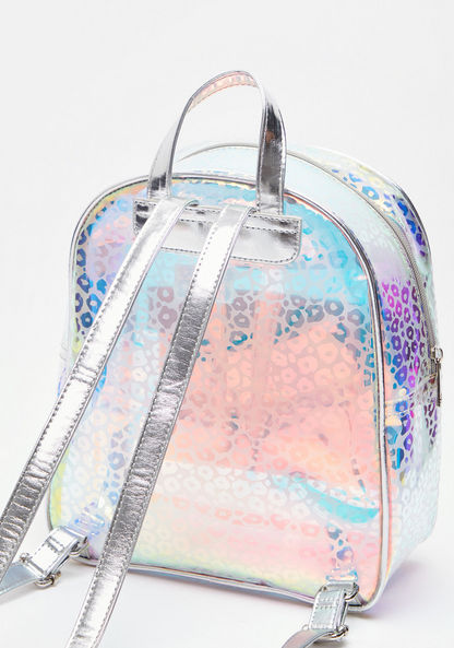 Missy Iridescent Animal Print Backpack with Adjustable Straps and Zip Closure-Women%27s Backpacks-image-3