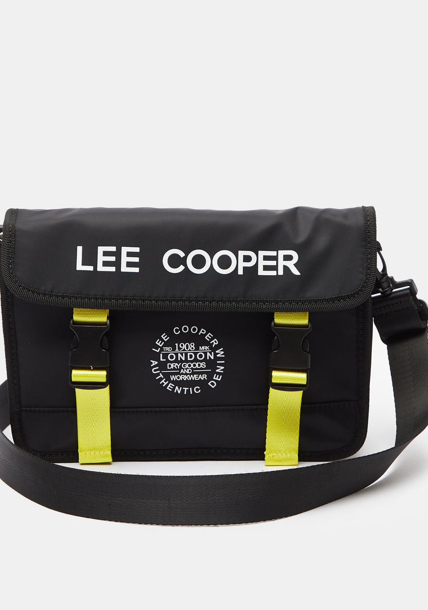 Lee Cooper Logo Print Crossbody Bag with Adjustable Shoulder Strap-Women%27s Handbags-image-0