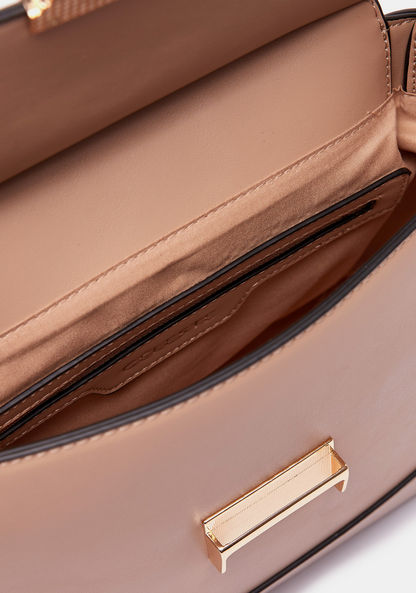 Celeste Solid Shoulder Bag with Grab Handle and Flap Closure-Women%27s Handbags-image-4
