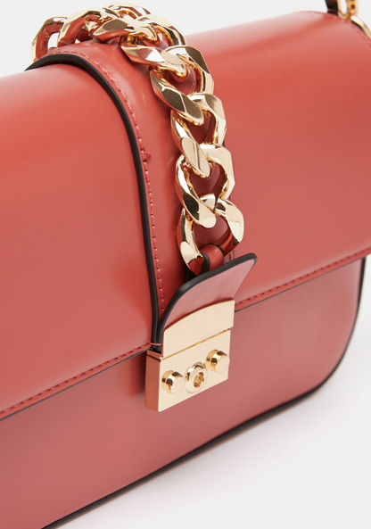 Celeste Solid Satchel Bag with Detachable Strap and Lock Clasp Closure