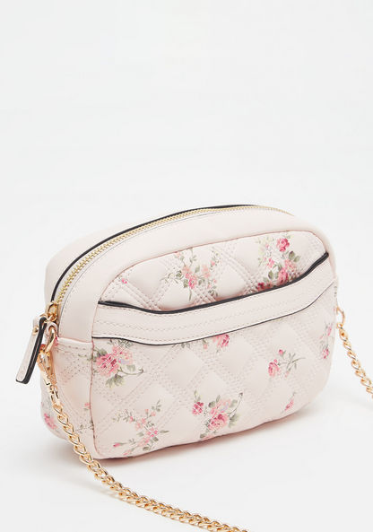 Celeste Floral Print Crossbody Bag with Chain Detachable Strap