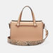 Celeste Solid Tote Bag with Snake Print Detachable Strap and Snap Button Closure-Women%27s Handbags-thumbnail-0