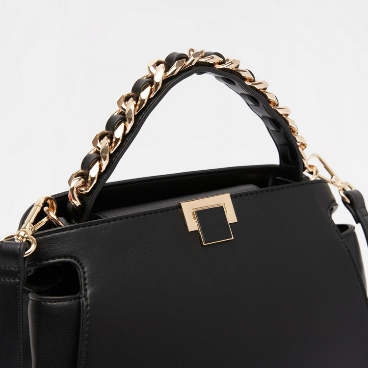 Celeste Tote Bag with Chain Handle and Detachable Strap