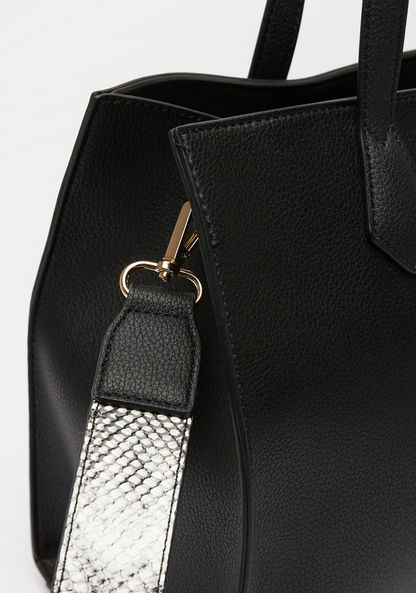 Celeste Tote Bag with Detachable Snake Print Adjustable Strap