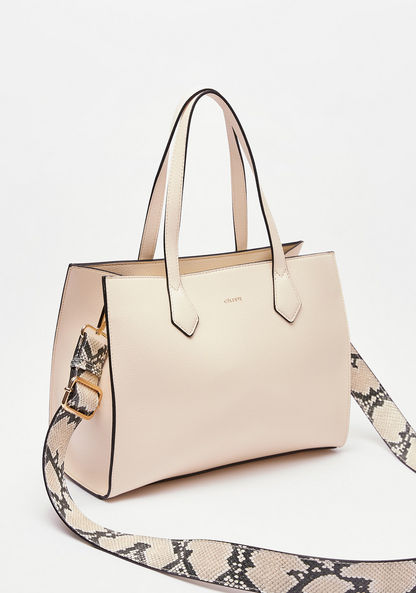 Celeste Tote Bag with Detachable Snake Print Adjustable Strap