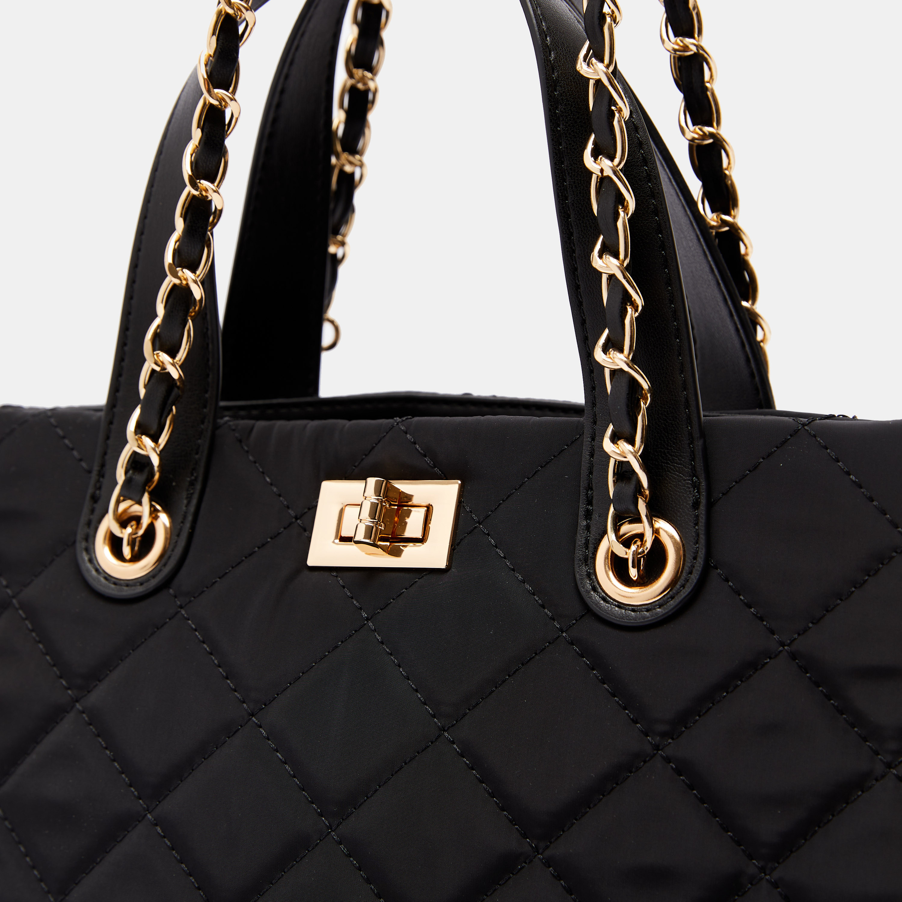 Celeste Quilted Tote Bag with Chain Handle and Clasp Closure-women-bagsandwallets-handbags-image-4