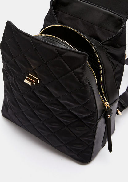 Celeste Quilted Backpack with Adjustable Straps and Clasp Closure