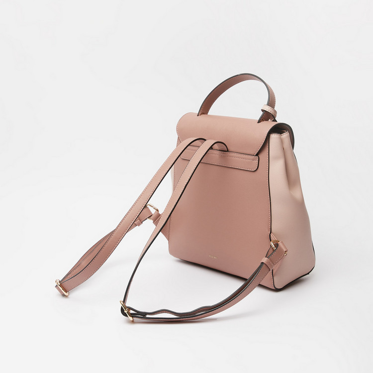 Celeste Colourblock Backpack with Adjustable Straps and Flap Closure