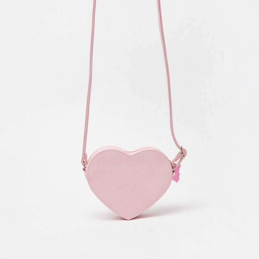 Barbie Heart-Shaped Handbag with Shoulder Strap and Zipper-Girl%27s Bags-image-3