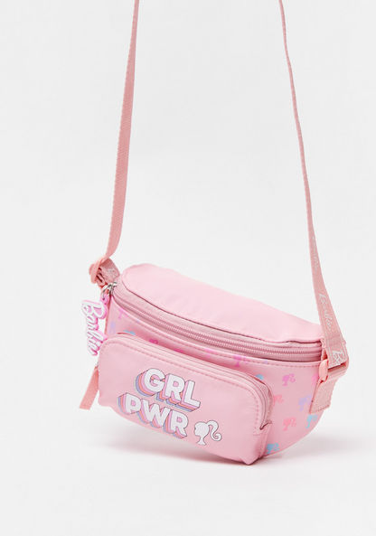 Barbie Printed Handbag with Adjustable Strap and Zip Closure