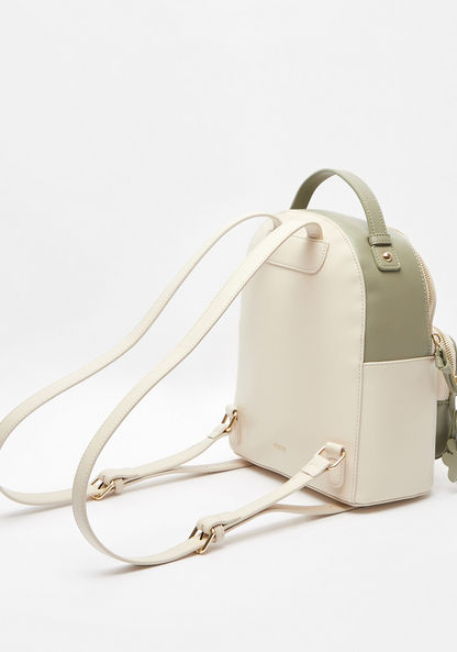 Missy Solid Backpack with Adjustable Strap and Zip Closure