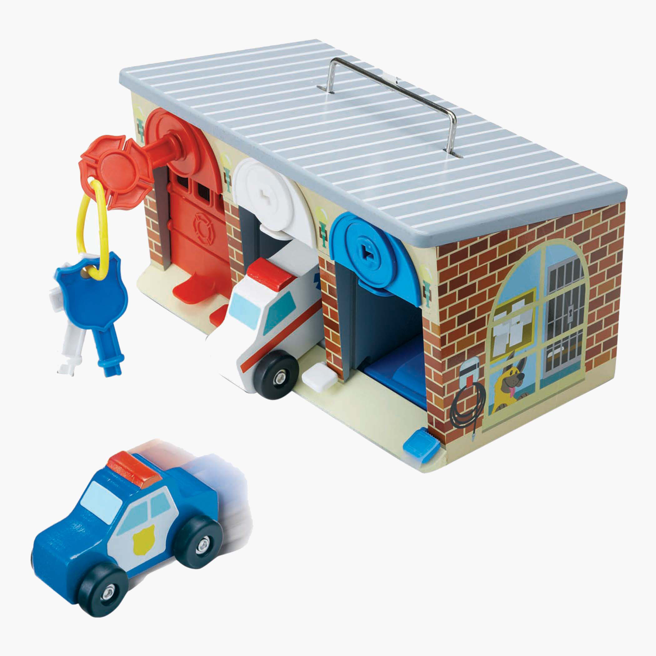 melissa and doug car garage with keys