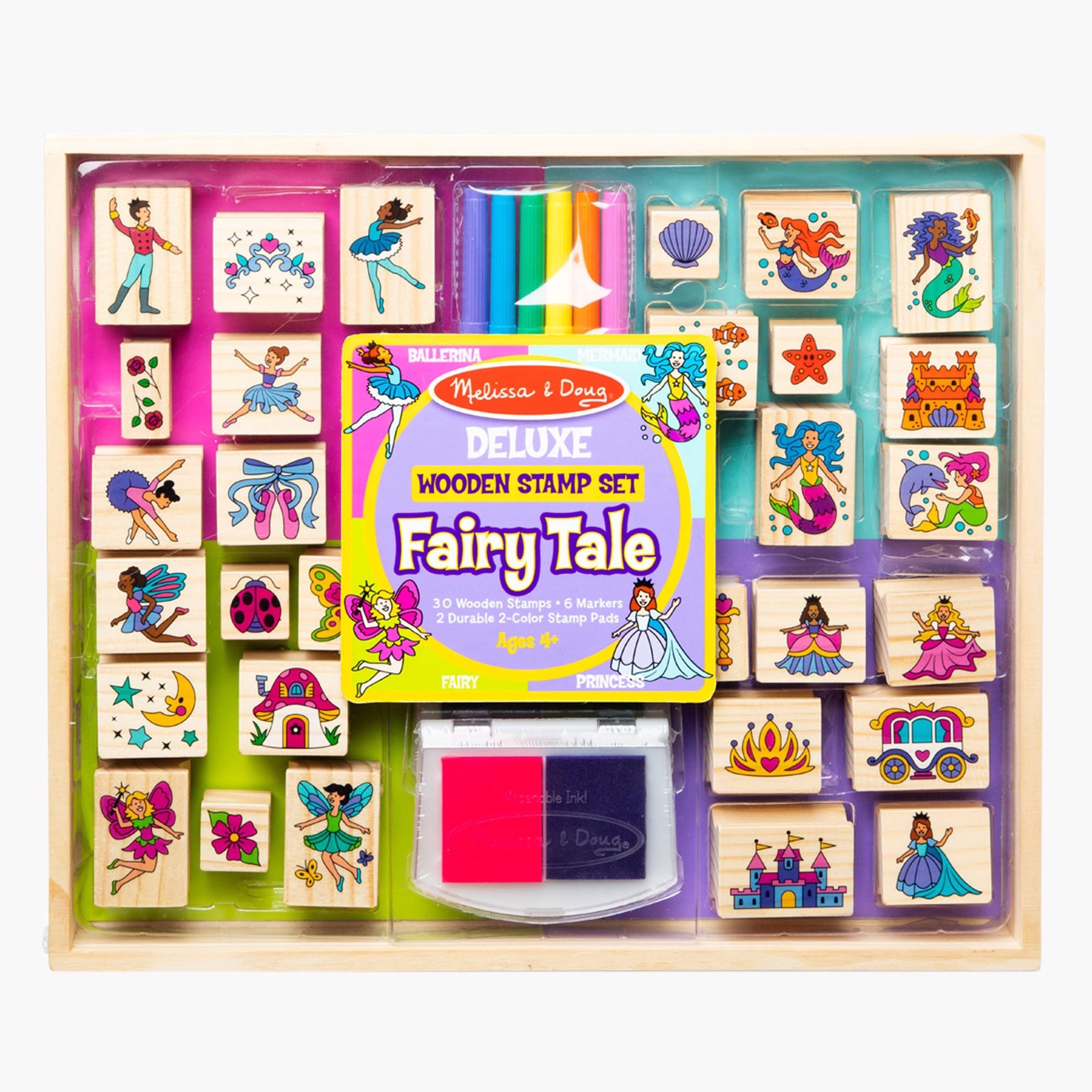 wooden princess melissa and doug princess stamp set