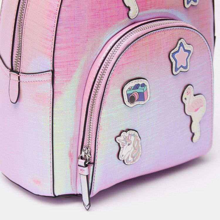 Missy Applique Detail Backpack with Adjustable Shoulder Straps