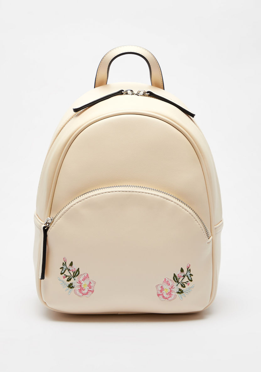 Missy Embroidered Zipper Backpack with Adjustable Shoulder Straps-Women%27s Backpacks-image-0