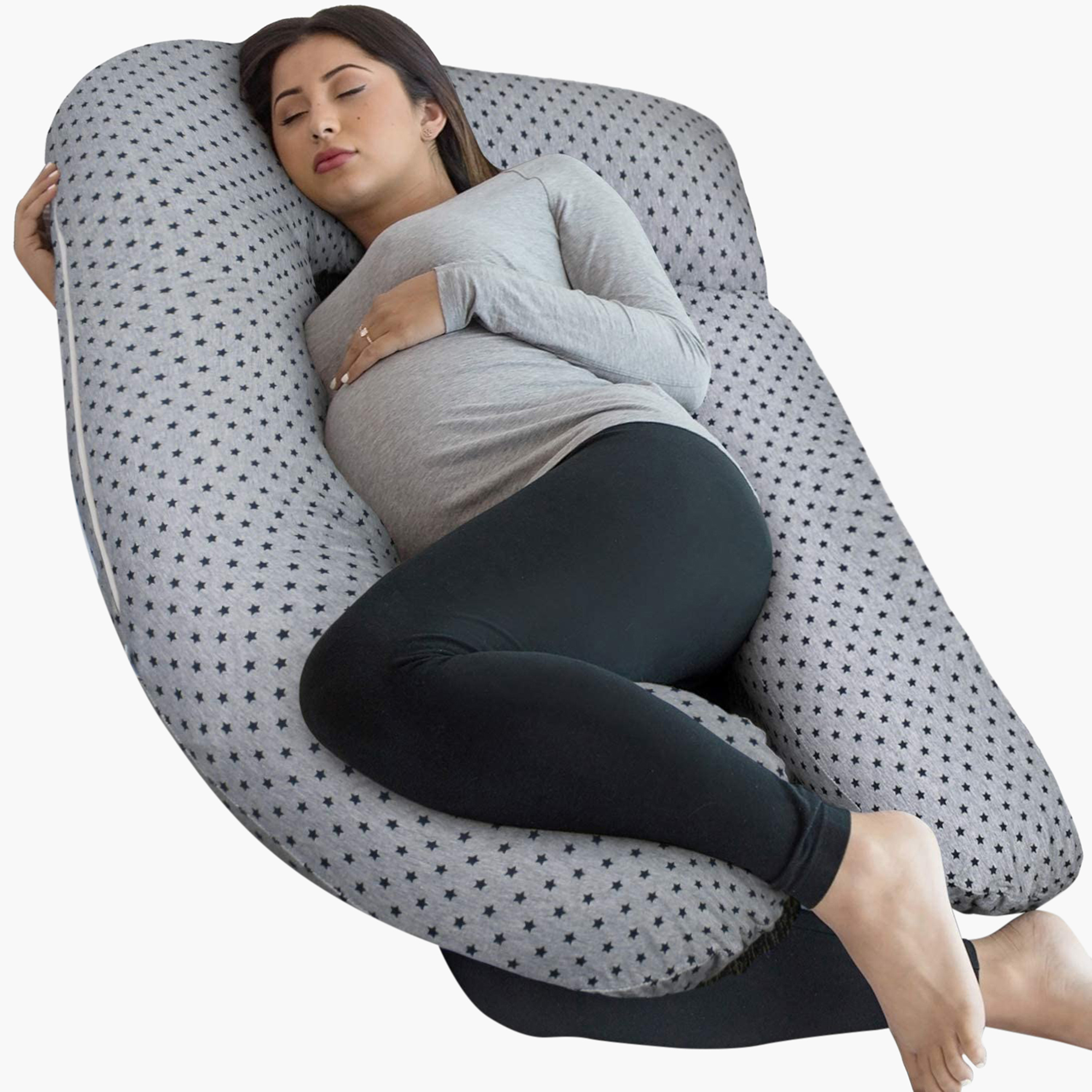 Star Printed U-Shape Pillow-baby-maternalcare-pregnancypillows-image-1