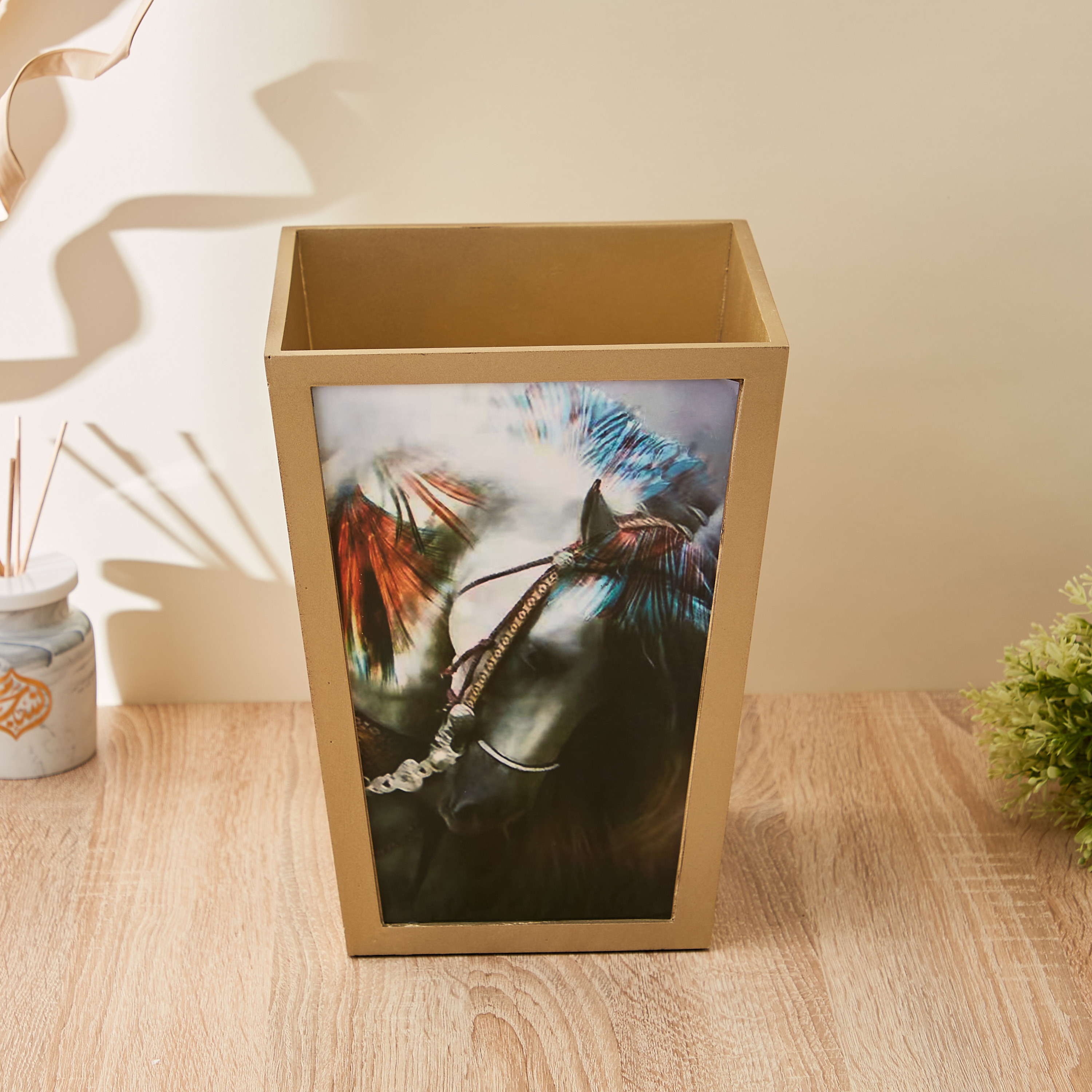 سلة نفايات خشب بطبعات من إيربان لوكس - 23x23x30 سم-household-bathandlaundry-wastebinsandaccessories-image-2