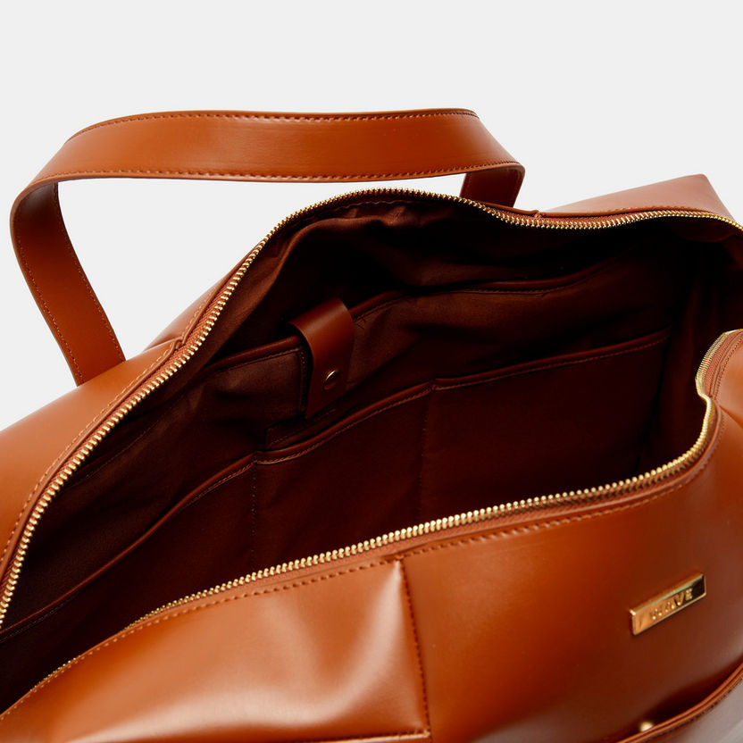 Wave Solid Duffle Bag with Double Handles-Men%27s Handbags-image-5