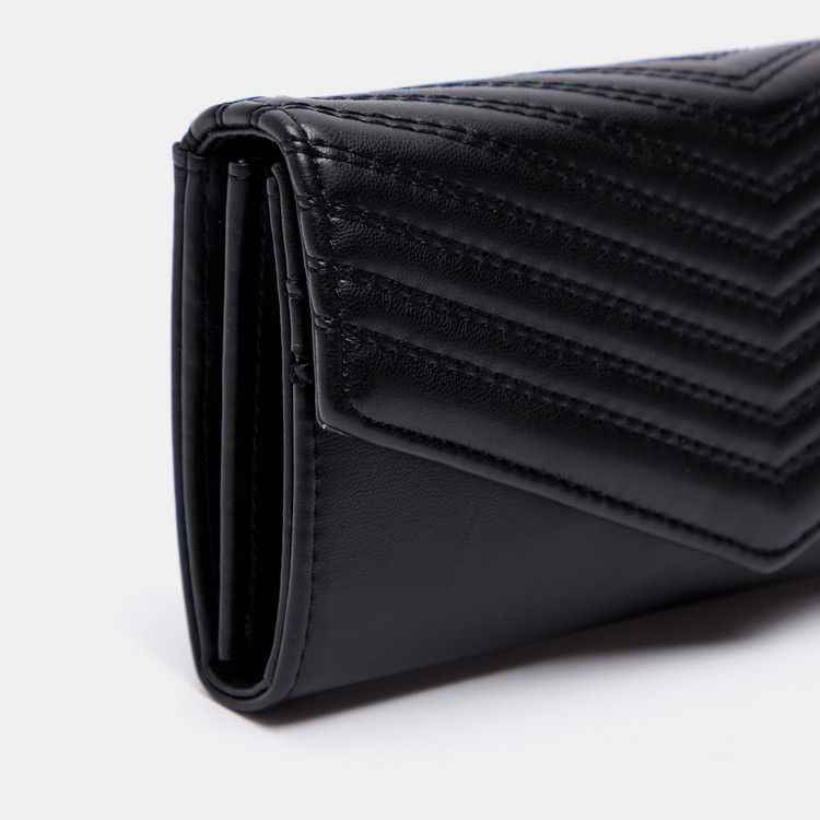 Celeste Quilted Wallet with Flap Closure