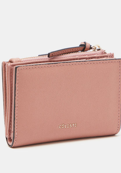 Celeste Textured Card Holder with Zip Closure-Wallets & Clutches-image-1