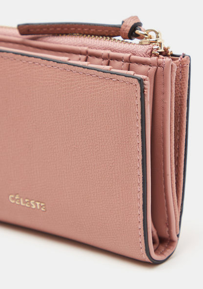Celeste Textured Card Holder with Zip Closure-Wallets & Clutches-image-2